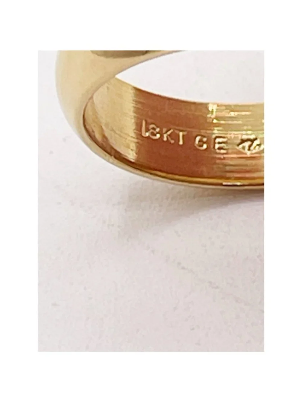 VTG 18KT GE Gold Electroplated Comfort Fit Band Ring Classic Wedding Size 7.5